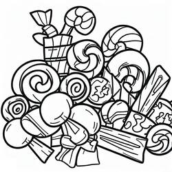 Dessin à colorier: Bonbons (Alimentation et Nutrition) #190787 - Coloriages à Imprimer Gratuits