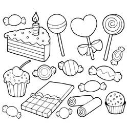 Dessin à colorier: Bonbons (Alimentation et Nutrition) #190791 - Coloriages à Imprimer Gratuits