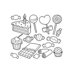 Dessin à colorier: Bonbons (Alimentation et Nutrition) #190800 - Coloriages à Imprimer Gratuits