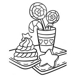 Dessin à colorier: Bonbons (Alimentation et Nutrition) #190802 - Coloriages à Imprimer Gratuits