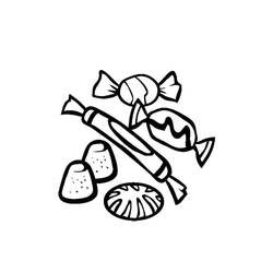 Dessin à colorier: Bonbons (Alimentation et Nutrition) #190806 - Coloriages à Imprimer Gratuits
