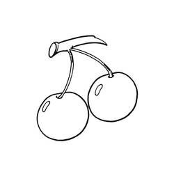 Dessin à colorier: Cerise (Alimentation et Nutrition) #190082 - Coloriages à Imprimer Gratuits