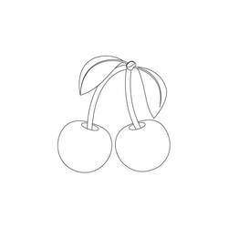 Dessin à colorier: Cerise (Alimentation et Nutrition) #190087 - Coloriages à Imprimer Gratuits