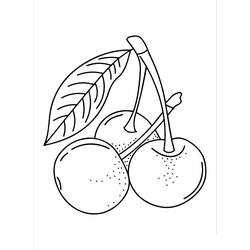Dessin à colorier: Cerise (Alimentation et Nutrition) #190093 - Coloriages à Imprimer Gratuits
