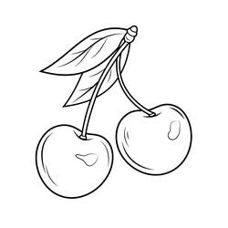 Dessin à colorier: Cerise (Alimentation et Nutrition) #190094 - Coloriages à Imprimer Gratuits