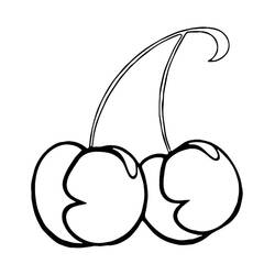 Dessin à colorier: Cerise (Alimentation et Nutrition) #190095 - Coloriages à Imprimer Gratuits