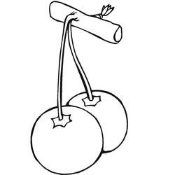 Dessin à colorier: Cerise (Alimentation et Nutrition) #190099 - Coloriages à Imprimer Gratuits