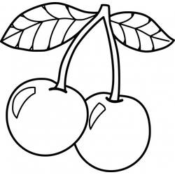 Dessin à colorier: Cerise (Alimentation et Nutrition) #190112 - Coloriages à Imprimer Gratuits