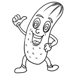 Dessin à colorier: Concombre (Alimentation et Nutrition) #207529 - Coloriages à Imprimer Gratuits