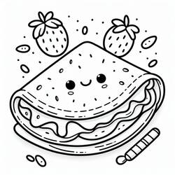 Dessin à colorier: Crepes (Alimentation et Nutrition) #220656 - Coloriages à Imprimer Gratuits