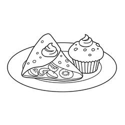 Dessin à colorier: Crepes (Alimentation et Nutrition) #220661 - Coloriages à Imprimer Gratuits