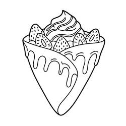 Dessin à colorier: Crepes (Alimentation et Nutrition) #220673 - Coloriages à Imprimer Gratuits