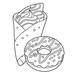 Dessin à colorier: Crepes (Alimentation et Nutrition) #220678 - Coloriages à Imprimer Gratuits