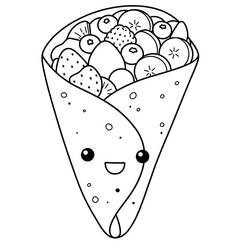 Dessin à colorier: Crepes (Alimentation et Nutrition) #220679 - Coloriages à Imprimer Gratuits