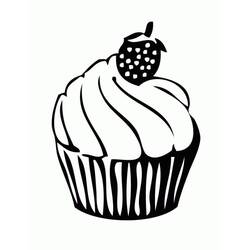 Dessin à colorier: Cupcake (Alimentation et Nutrition) #210584 - Coloriages à Imprimer Gratuits