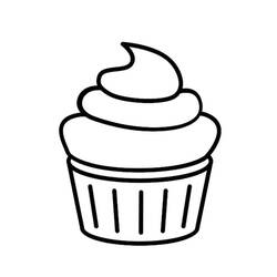 Dessin à colorier: Cupcake (Alimentation et Nutrition) #210585 - Coloriages à Imprimer Gratuits