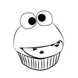 Dessin à colorier: Cupcake (Alimentation et Nutrition) #210586 - Coloriages à Imprimer Gratuits