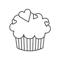 Dessin à colorier: Cupcake (Alimentation et Nutrition) #210587 - Coloriages à Imprimer Gratuits