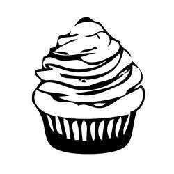 Dessin à colorier: Cupcake (Alimentation et Nutrition) #210591 - Coloriages à Imprimer Gratuits