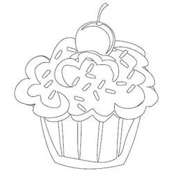 Dessin à colorier: Cupcake (Alimentation et Nutrition) #210592 - Coloriages à Imprimer Gratuits