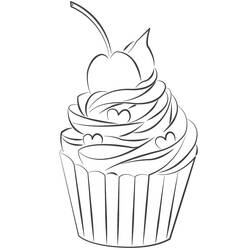 Dessin à colorier: Cupcake (Alimentation et Nutrition) #210594 - Coloriages à Imprimer Gratuits