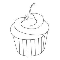 Dessin à colorier: Cupcake (Alimentation et Nutrition) #210595 - Coloriages à Imprimer Gratuits