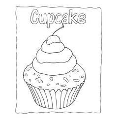 Dessin à colorier: Cupcake (Alimentation et Nutrition) #210599 - Coloriages à Imprimer Gratuits