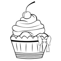 Dessin à colorier: Cupcake (Alimentation et Nutrition) #210600 - Coloriages à Imprimer Gratuits