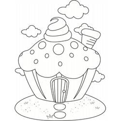 Dessin à colorier: Cupcake (Alimentation et Nutrition) #210601 - Coloriages à Imprimer Gratuits