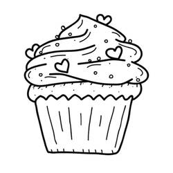 Dessin à colorier: Cupcake (Alimentation et Nutrition) #210603 - Coloriages à Imprimer Gratuits
