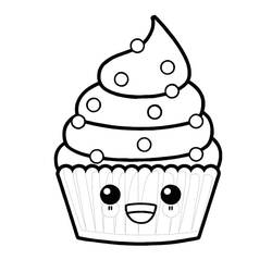 Dessin à colorier: Cupcake (Alimentation et Nutrition) #210606 - Coloriages à Imprimer Gratuits