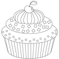 Dessin à colorier: Cupcake (Alimentation et Nutrition) #210608 - Coloriages à Imprimer Gratuits
