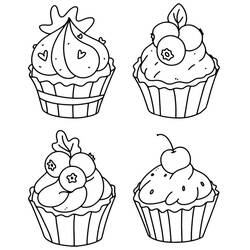 Dessin à colorier: Cupcake (Alimentation et Nutrition) #210609 - Coloriages à Imprimer Gratuits