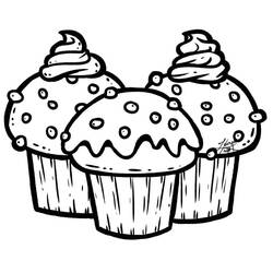 Dessin à colorier: Cupcake (Alimentation et Nutrition) #210610 - Coloriages à Imprimer Gratuits