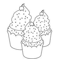 Dessin à colorier: Cupcake (Alimentation et Nutrition) #210611 - Coloriages à Imprimer Gratuits