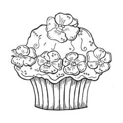 Dessin à colorier: Cupcake (Alimentation et Nutrition) #210613 - Coloriages à Imprimer Gratuits
