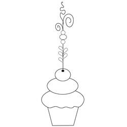 Dessin à colorier: Cupcake (Alimentation et Nutrition) #210614 - Coloriages à Imprimer Gratuits