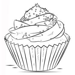 Dessin à colorier: Cupcake (Alimentation et Nutrition) #210615 - Coloriages à Imprimer Gratuits