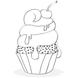 Dessin à colorier: Cupcake (Alimentation et Nutrition) #210616 - Coloriages à Imprimer Gratuits