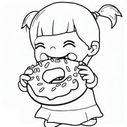 Dessin à colorier: Donut (Beigne) (Alimentation et Nutrition) #190504 - Coloriages à Imprimer Gratuits