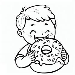 Dessin à colorier: Donut (Beigne) (Alimentation et Nutrition) #190506 - Coloriages à Imprimer Gratuits