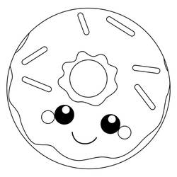 Dessin à colorier: Donut (Beigne) (Alimentation et Nutrition) #190507 - Coloriages à Imprimer Gratuits