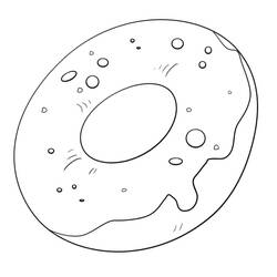 Dessin à colorier: Donut (Beigne) (Alimentation et Nutrition) #190510 - Coloriages à Imprimer Gratuits