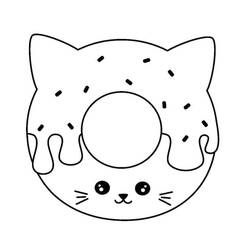 Dessin à colorier: Donut (Beigne) (Alimentation et Nutrition) #190513 - Coloriages à Imprimer Gratuits