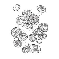 Dessin à colorier: Donut (Beigne) (Alimentation et Nutrition) #190521 - Coloriages à Imprimer Gratuits
