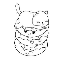 Dessin à colorier: Donut (Beigne) (Alimentation et Nutrition) #190522 - Coloriages à Imprimer Gratuits