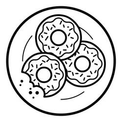 Dessin à colorier: Donut (Beigne) (Alimentation et Nutrition) #190527 - Coloriages à Imprimer Gratuits