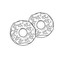 Dessin à colorier: Donut (Beigne) (Alimentation et Nutrition) #190528 - Coloriages à Imprimer Gratuits