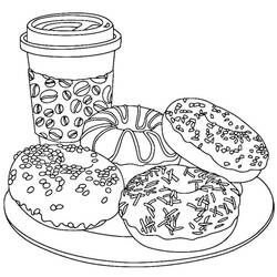 Dessin à colorier: Donut (Beigne) (Alimentation et Nutrition) #190531 - Coloriages à Imprimer Gratuits