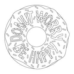 Dessin à colorier: Donut (Beigne) (Alimentation et Nutrition) #190535 - Coloriages à Imprimer Gratuits